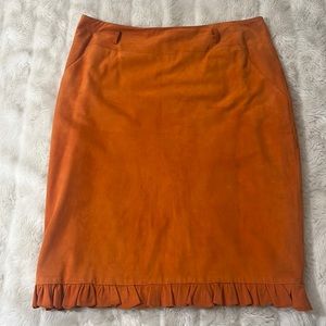 Carolina Herrera Suede Orange skirt